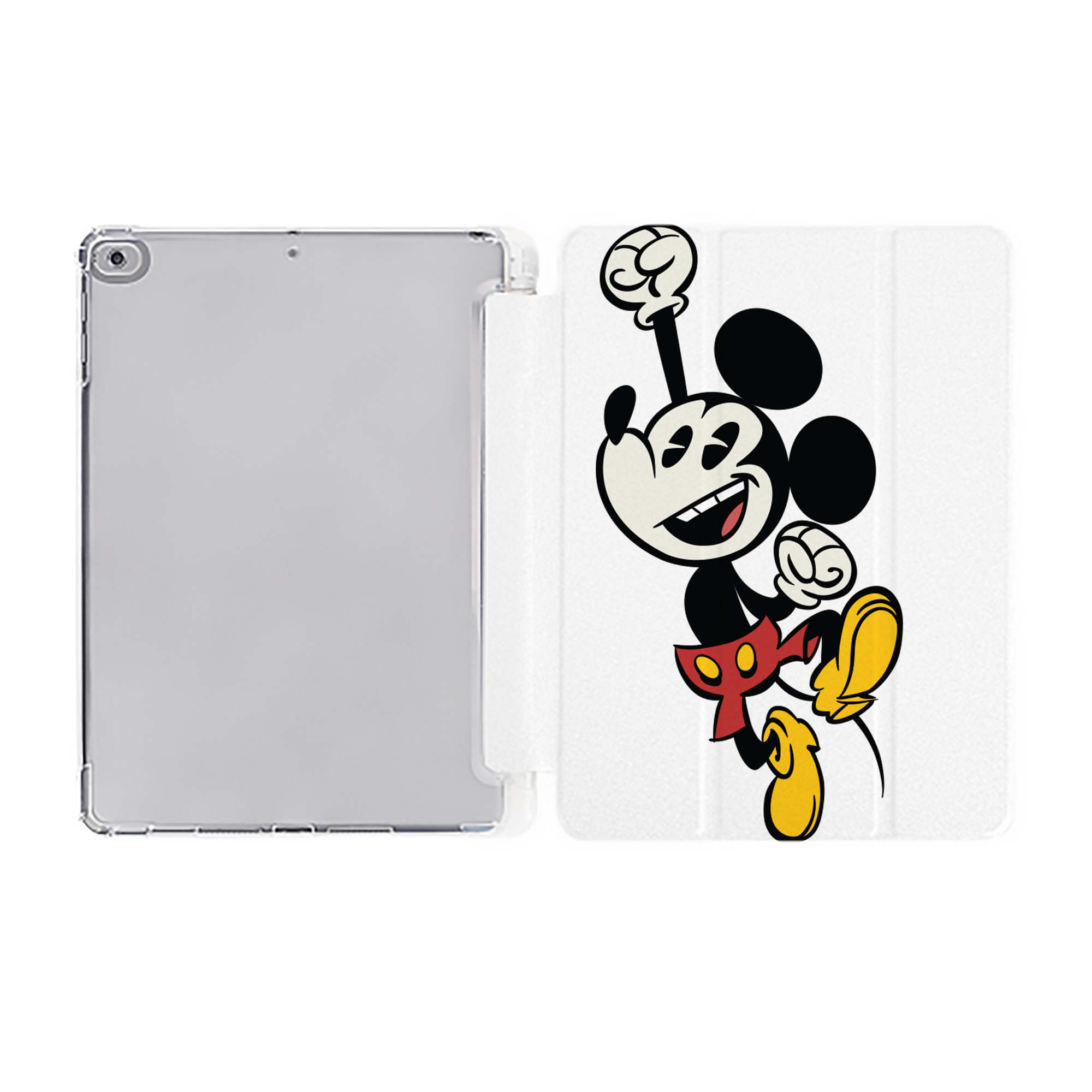 ミッキーマウス Mickey Mouse IPad ケース ペン収納付き 三つ折りスタンド PUレザー×シリコン 対応機種9.5/10.5/10.9インチ